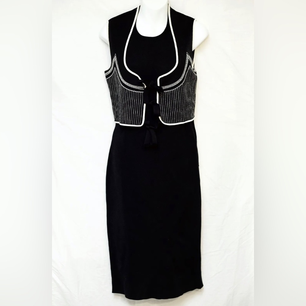 Givenchy Viscose Black Dress with Embroidered Cardigan